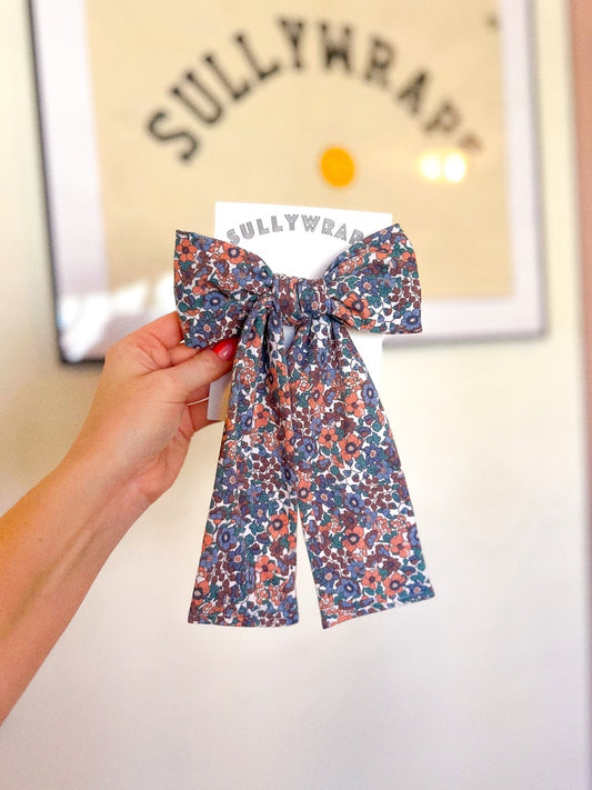 Dusky Floral Puff Bow